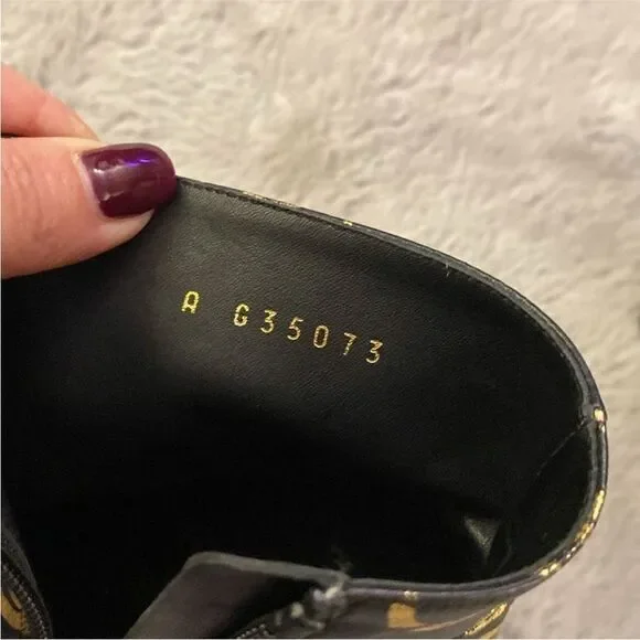Chanel Black and Gold Ankle Boots, US7 - Picture 10 of 12